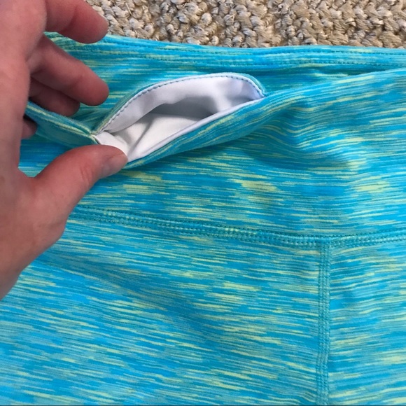 Green Blue and Yellow print Yoga pants! - Picture 3 of 4